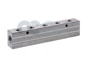 Aluminium Double Sided BSP  Manifold M5 - 1/2