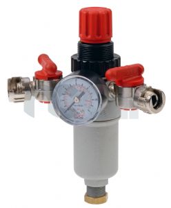 Twin Outlet Air Compressor Regulator with Integrated Pressure Gauge