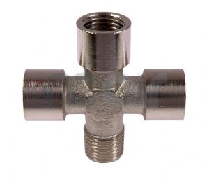 Nickel Plated Brass Male/Female BSP Equal Cross 