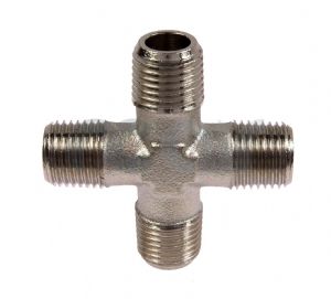 Nickel Plated Brass Male BSP Equal Cross 