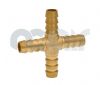 Hose Tail Cross - Brass 1/4 - 1/2